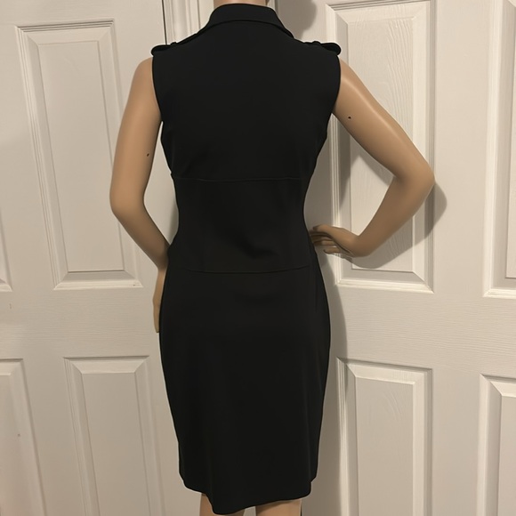 CALVIN KLEIN BLACK WITH GOLD ZIPPER MIDI DRESS SIZE 4 - Picture 7 of 9
